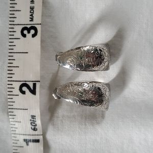 Vintage floral stamped post earrings